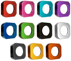 【COTRAX】ナンバーシールカバー 封印カバー 封印リング+3M厚手両面テープ アルミ製 車 キャップの裏側 貼り付けるだけ 取付簡単 汎用 スクエア(全11色)