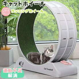 キャットホイール 猫 回し車 ロック装置内蔵 静音低ノイズ 猫専用ルームランナー 猫 ランニングホイール キャットウォーク 運動不足解消 ストレス解消 キャットランニングマシン 大型猫用 毎日の運動に
