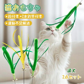 猫おもちゃ 2点セット 猫じゃらし ねこおもちゃ ススキ草 頑丈 ねこじゃらし 鈴付き 2本釣竿付き 一人遊び 猫ストレス軽減 運動不足解消 猫のお好みじゃらし 猫遊び 猫のおもちゃ 猫じゃらし 退屈を和らげる ストレス解消 運動不足解消