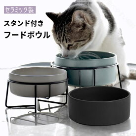 フードボウル 猫 スタンド 猫 食べやすい 食器 猫 食器 スタンド ペット 猫食器 食器台 餌台 ねこ給食 セラミック製 滑り止め 大容量 ペット