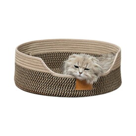 最大10％OFFクーポン配布中！ギフト 猫ベッド ペットベッド 丸型 編み込み猫ベッド ペットベッド 無地 猫用ベッド 通年 犬猫寝具 耐摩耗性と耐傷性 ハウス 寝床 冬 寝床 滑り止め