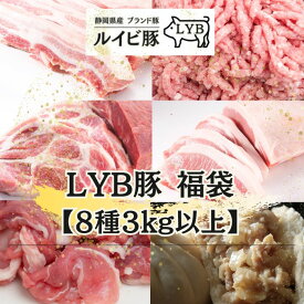 ルイビ豚 LYB豚 LYB豚福袋【8種3kg以上】（焼肉・ステーキ・小間・餃子等々）豚肉　おいしい 高級 ブランド 冷凍 送料無料