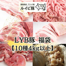 ルイビ豚 LYB豚 LYB豚福袋【10種4kg以上】（焼肉・ステーキ・小間・餃子等々）豚肉 高級 ブランド 冷凍 送料無料