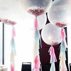 フリンジ バルーン コンフェッティ 結婚式 二次会 風船 誕生日 パーティー ウェディング 飾り 付け　30インチ　ガーリー 東京都心対象サービス 港区 中央区 品川区 目黒区 渋谷区 新宿区 千代田区
