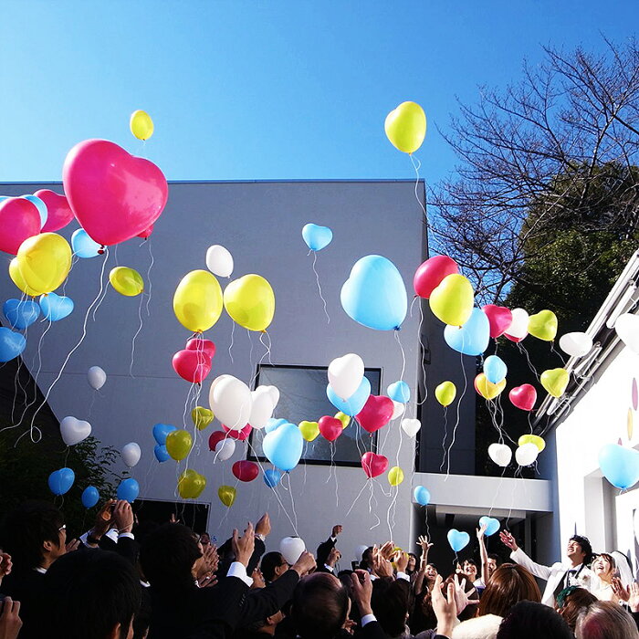 楽天市場 バルーンリリース 60本 結婚式 ウェディング 二次会 イベント 風船飛ばし 東京都心対象サービス スタンダードカラー トリコロール 港区 中央区 品川区 目黒区 渋谷区 新宿区 千代田区 バルーン電報のユーバルーン
