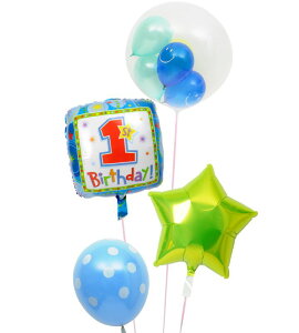 【土日祝・GW営業】誕生日 1才 数字 バルーン 飾り 付け プレゼント 電報 ギフト 風船 即日 ファーストバースデー 1才の誕生日ブーケ38 ナンバー 男の子 1歳 お祝い プレゼント【楽ギフ_メッセ