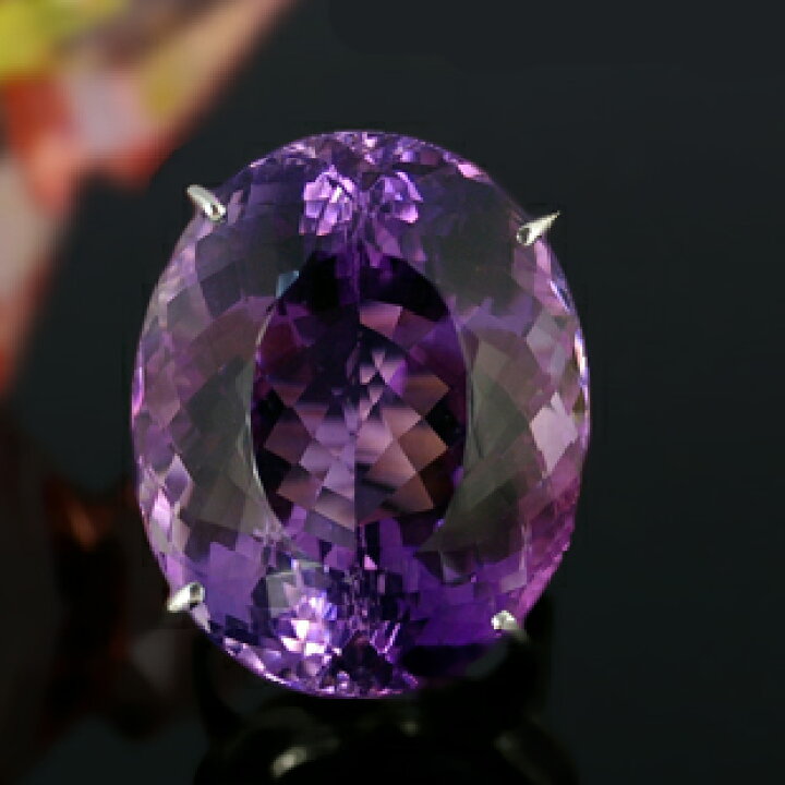 楽天市場】【選べる地金】 アメジストリング 50ct 特大 Pt900/K18WG 