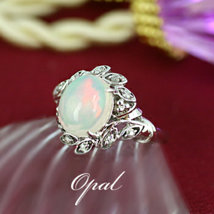 楽天市場】【選べる地金】オパール リング 2.0ct K10WG/K18WG/Pt900  