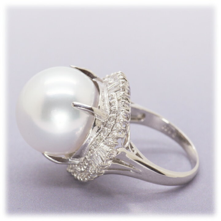 楽天市場】白蝶パール リング 16mm Pt900 南洋 真珠 超大粒 : ubazakura 