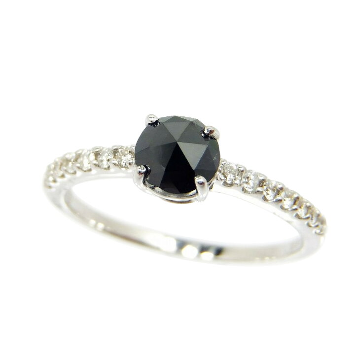 楽天市場】【選べる地金】ブラックダイヤモンド リング 0.5ct K10WG 