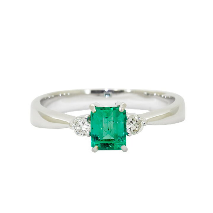 楽天市場】【選べる地金】エメラルド リング 0.5ct Pt900/K18WG/K18YG 