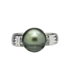 【選べる地金】 ブラックパール リング 9mm K10WG/K10YG/K18WG/K18YG/Pt900 黒真珠 タヒチ産