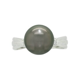 【選べる地金】ブラックパール リング 10mm Pt900/K10WG/K10YG/K18WG/K18YG 黒真珠 タヒチ産