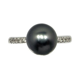 【選べる地金】ブラックパール リング 8.5mm K10WG/K10YG/K18WG/K18YG 黒真珠 タヒチ産