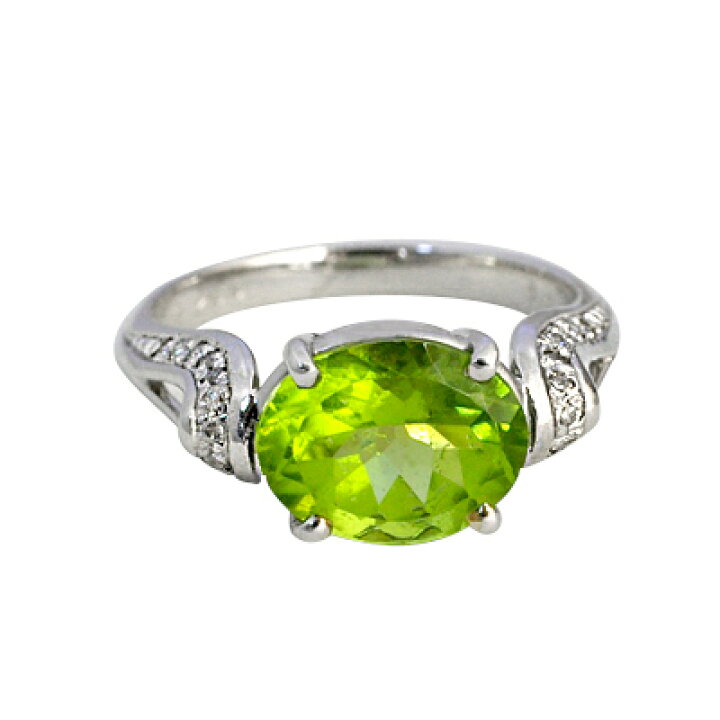 楽天市場】【選べる地金】ペリドット リング 2.5ct Pt900/K18WG/K18YG 