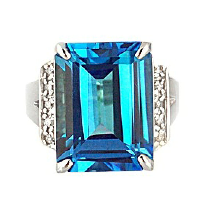 楽天市場】【選べる地金】スイスブルートパーズ リング 12ct K10WG  