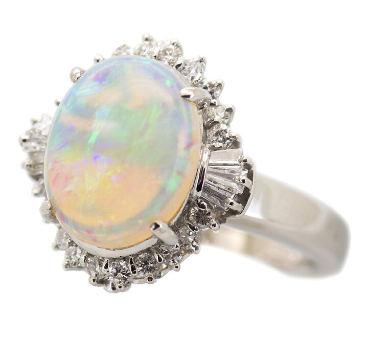 楽天市場】ホワイトオパール リング 3.16ct Pt900 【限定1点】 : ubazakura 