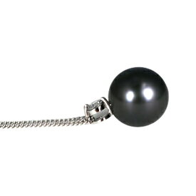 【選べる地金】ブラックパール ペンダント 12mm Pt900/K18WG/K18YG 黒真珠 タヒチ産
