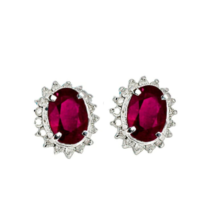 楽天市場】【選べる地金】ルビー ピアス 2.0ct K10WG/K10YG/K18WG  