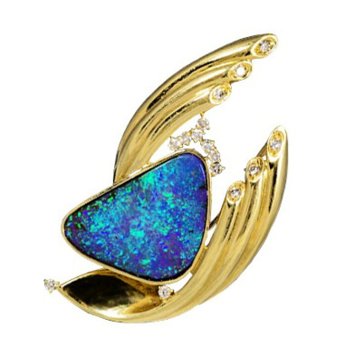 楽天市場】ボルダーオパール ペンダント＆ブローチ 12ct K18YG 【限定1 