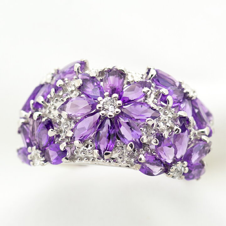 楽天市場】アメジスト リング マーキースフラワー4.0ct SV925 : ubazakura