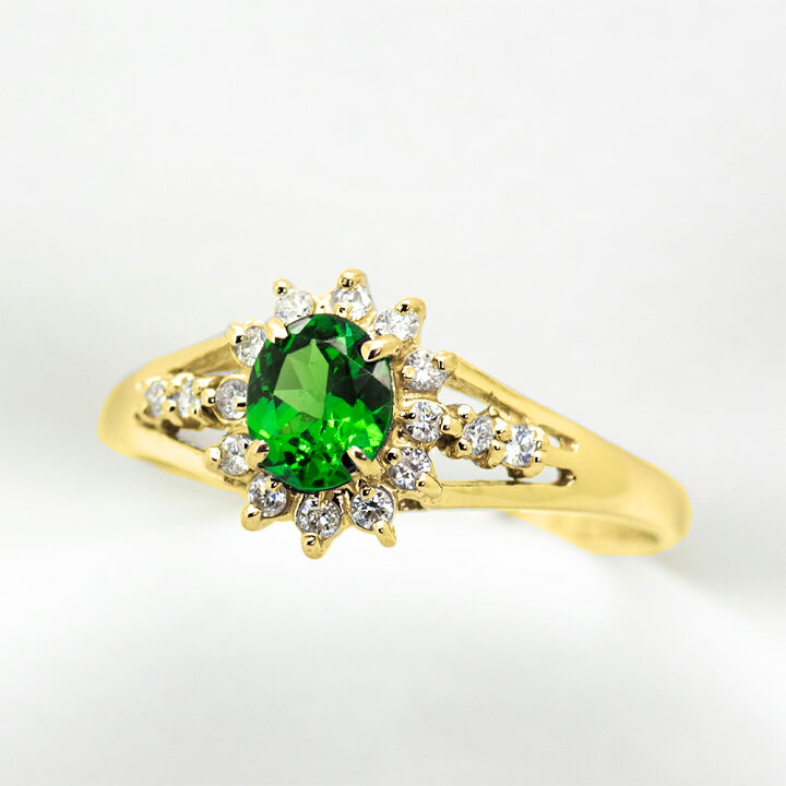 K18YG グリーンガーネット リング 0.10CT 楽天市場】【選べる地金  