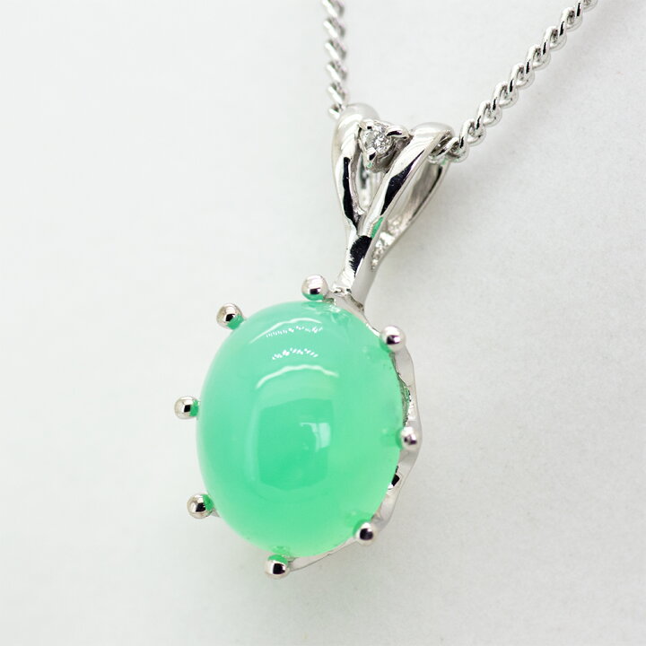 楽天市場】【選べる地金】グリーン オパール ペンダント 1.80ct K10WG 