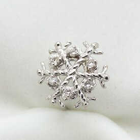 【選べる地金】雪の結晶 ピンブローチ K10WG/K10YG/K18WG/K18YG