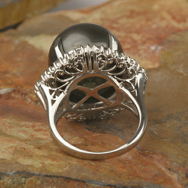 楽天市場】ブラックパール リング 16mm Pt900 黒真珠 タヒチ産 超大粒  