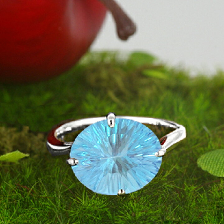 楽天市場】【選べる地金】ブルートパーズ リング 3.5ct Pt100/K10WG  