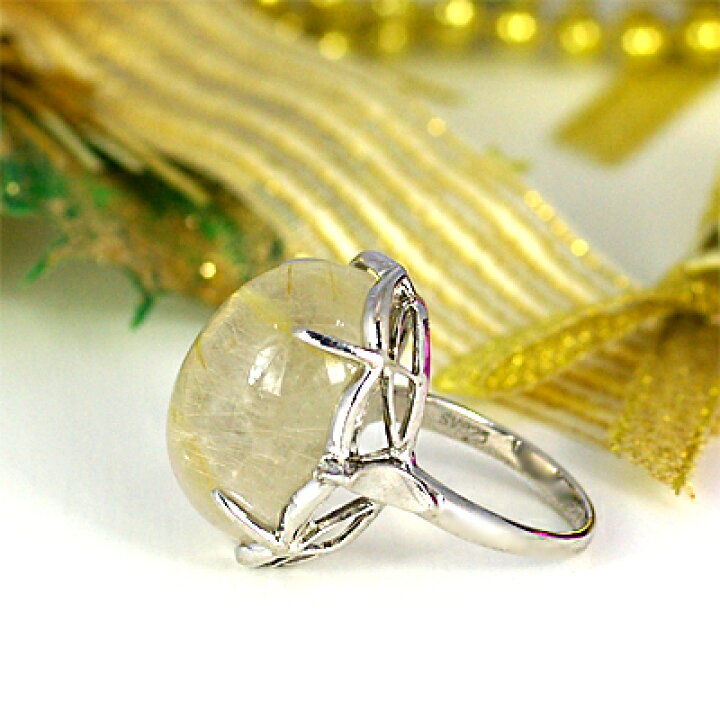 楽天市場】ルチルクォーツ リング 20ct SV925 超大粒 : ubazakura 