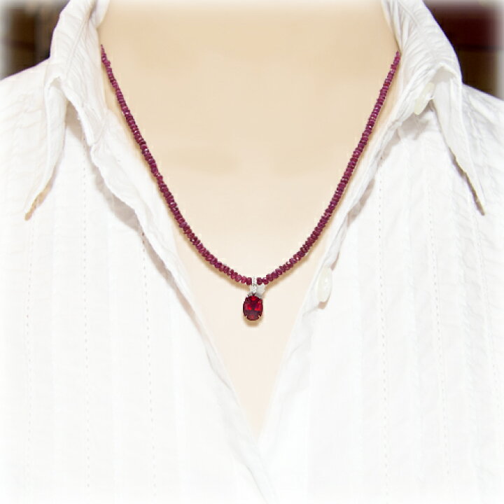 楽天市場】ルビー ペンダント ネックレス 2ct SV925 3Way : ubazakura