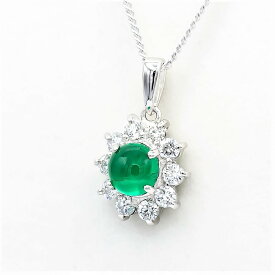 【新作】エメラルド キャッツアイ ペンダント 0.77ct Pt900 【限定1点】