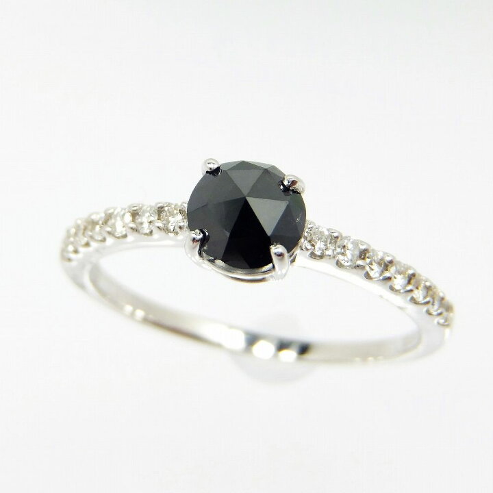 楽天市場】【選べる地金】ブラックダイヤモンド リング 0.5ct K10WG 