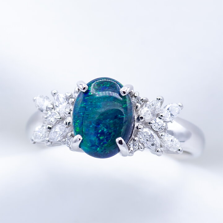 楽天市場】ブラックオパール リング 1.25ct Pt950【限定4点】【選べる 