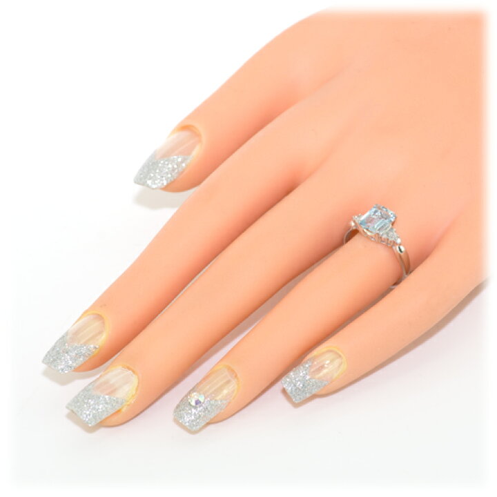 楽天市場】【選べる地金】アクアマリン リング 1.3ct K10WG/K10YG 