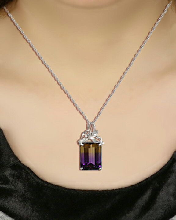 楽天市場】【選べる地金】アメトリン ペンダント 超大粒 20ct Pt900 