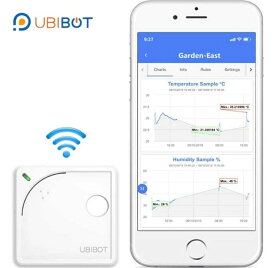 Ubibot WS1 WiFi 温度センサー ワイヤレス温度計 湿度計 湿度モニター リモートデータロガー 無料アプリアラート付き IFTTT温度計 AndroidとiOS アプリ (2.4GHz WiFiのみ、ハブ不要)
