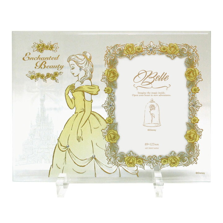 楽天市場 ベル ディズニーフレーム ディズニーガラスフレーム ディズニー キャラクター フォトフレーム メモリアルフォトフレーム 写真立て インテリア 出産祝い 結婚祝い 記念日 お誕生日 プレゼント ギフト スワロフスキー アートインテリア額縁のゆうびどう