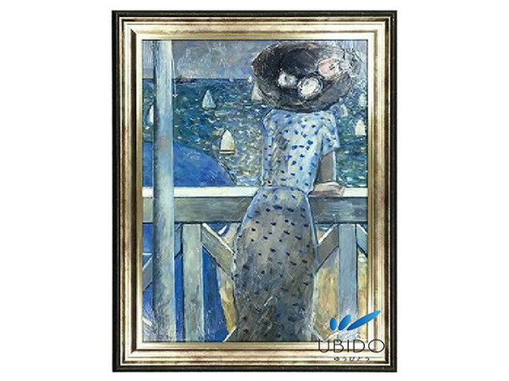 楽天市場 絵画 油絵 人物画 ポスター 額入り 8月に カシニョール 690 5ｍｍ メディウム加工 メディウム額装 アンティーク調 インテリア アートインテリア額縁のゆうびどう