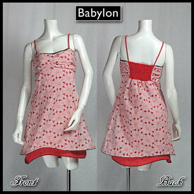 春夏　【合わせ買い対象】イタリア・ブランド　"BABYLON" バビロン裾のワイヤー ウェーブデザインがお洒落なカットレース刺繍ワンピース　サイズ42