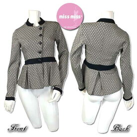 【合わせ買い対象】OUTLET　イタリア　"miss miss" 斜めボタンがお洒落なニット織り立ち襟ジャケット　サイズSとM【当初20093】