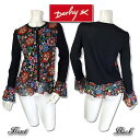 秋冬　【合わせ買い対象】 　 フランス "Derhy" 　ボタニカル柄生地との切り替えが綺麗なセーターサイズSとM【当初18241】【ルネデリ】