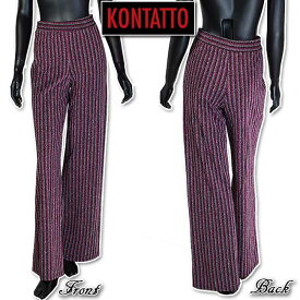 イタリア "KONTATTO" ストライプが綺麗なワイド パンツ サイズS【当初13818】 【新着商品】 【最新着】