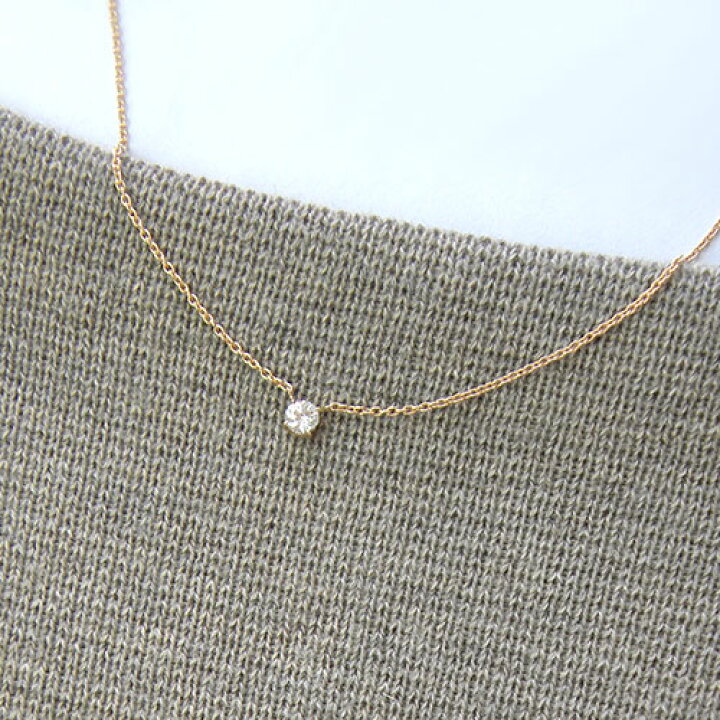 楽天市場】ヴァンドーム青山 一粒 ダイヤモンド ネックレス K18ピンク  