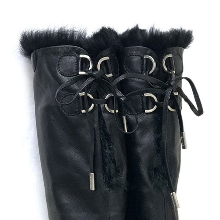 楽天市場】シャネル CHANEL ロングブーツ サイズ37ハーフ 約23~24cm 黒 