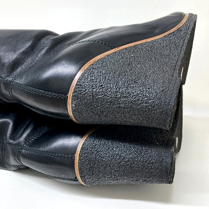 楽天市場】シャネル CHANEL ロングブーツ サイズ37ハーフ 約23~24cm 黒 