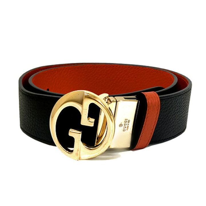 楽天市場 グッチ Gバックル ベルト 黒 オレンジ 75 85cm 幅4cm リバーシブル Gucci ブラック Cao2g 80 32 アパレル ブランド 中古 ウブロ 質