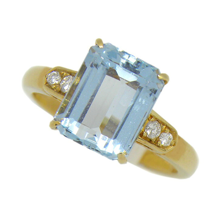 楽天市場】ブルートパーズ リング 3.47ct イエローゴールド 12号 K18YG 