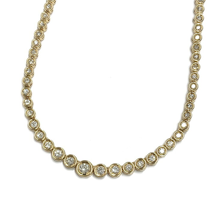 楽天市場】K18YG ダイヤモンド テニスネックレス 3カラット 3ct 
